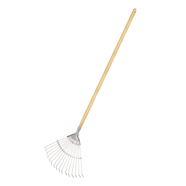 Stainless Steel Long Handled Lawn Leaf Rake Main Image Stainless Steel Long Handled Lawn Leaf Rake