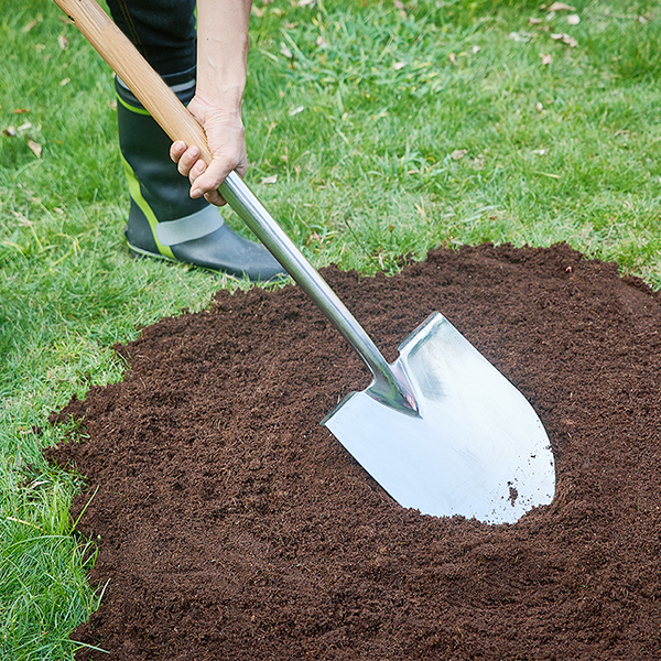 Stainless Steel Long Handled Pointed Spade In-Use Image Stainless Steel Long Handled Pointed Spade - Image 3