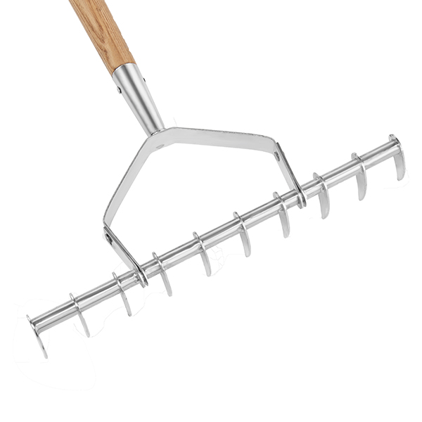 Stainless Steel Long Handled Scarifying Rake Detail Shot Stainless Steel Long Handled Scarifying Rake - Image 2