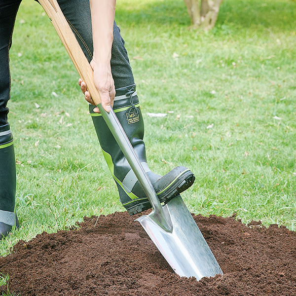 Stainless Steel Planting Spade In-Use Image Stainless Steel Planting Spade - Image 3