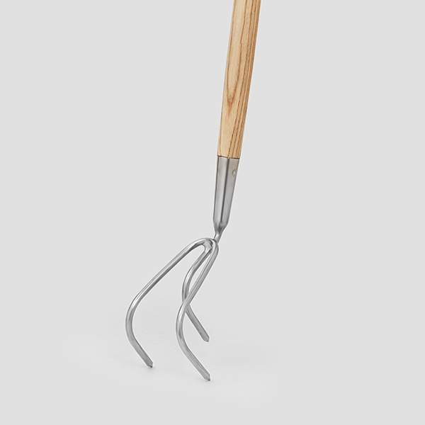 Stainless Steel Long Handled 3 Prong Cultivator Detail Shot Stainless Steel Long Handled 3 Prong Cultivator - Image 2